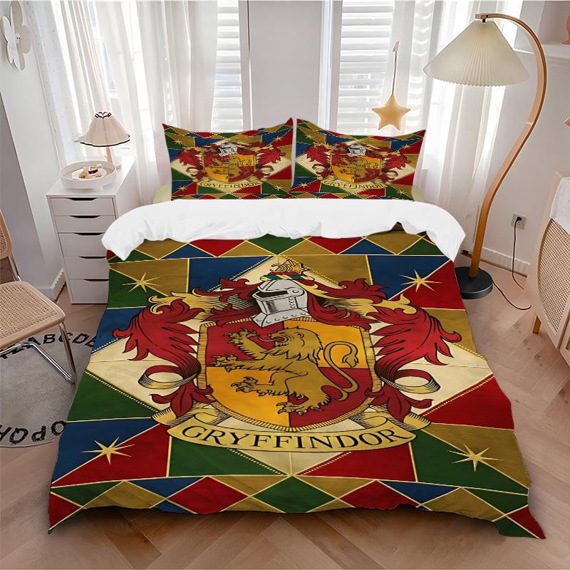 3pcs Gryffindor Crest Bedding Set. Soft and Comfortable with No Core Included (1x Duvet Cover + 2x Pillow Covers) yy251010135