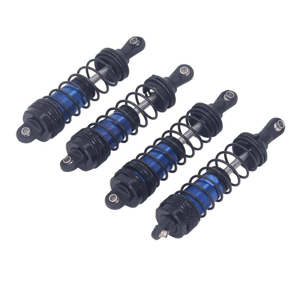 4Pcs RC Car Shock Absorber Aluminum Alloy Stable High Elasticity Front Rear Shock Damper for LC Racing 1 14 1 16 Blue