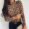 Women Blouses Fashion Leopard Print Turtle Neck Blouse Autumn Long Sleeve Shirts Party Ladies Clothes Womens Blouses And Tops