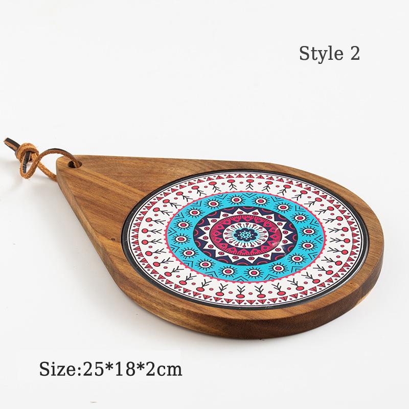 Casserole mat solid wood heat insulation mat creative placemat high temperature anti-scalding and anti-slip table mat coaster