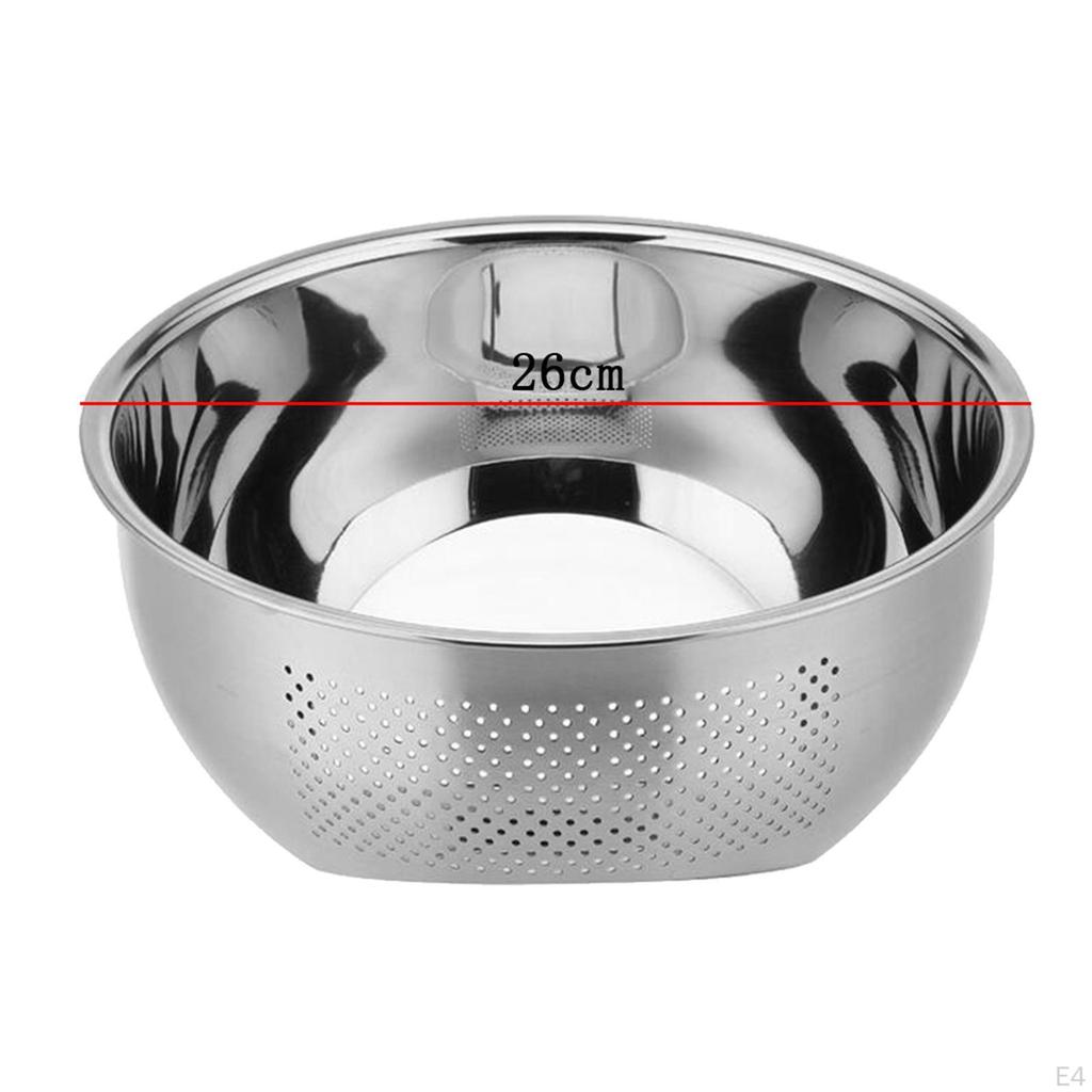 Bowl Wash Rice Fruit Vegetable Kitchen Side-Bottom Strainer Sieve