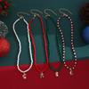 Santa Claus Crutches Christmas Hat Snowman Beaded Necklace Creative Niche Christmas Set