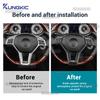 For Mercedes Benz SLK R172 2011 2012 2013 2014 2015 2016 Real Soft Carbon Fiber Car Steering Wheel Button Panel Trim Sticker