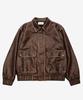 Golden Sunshine Washed Leather Bomber Jacket_Brown