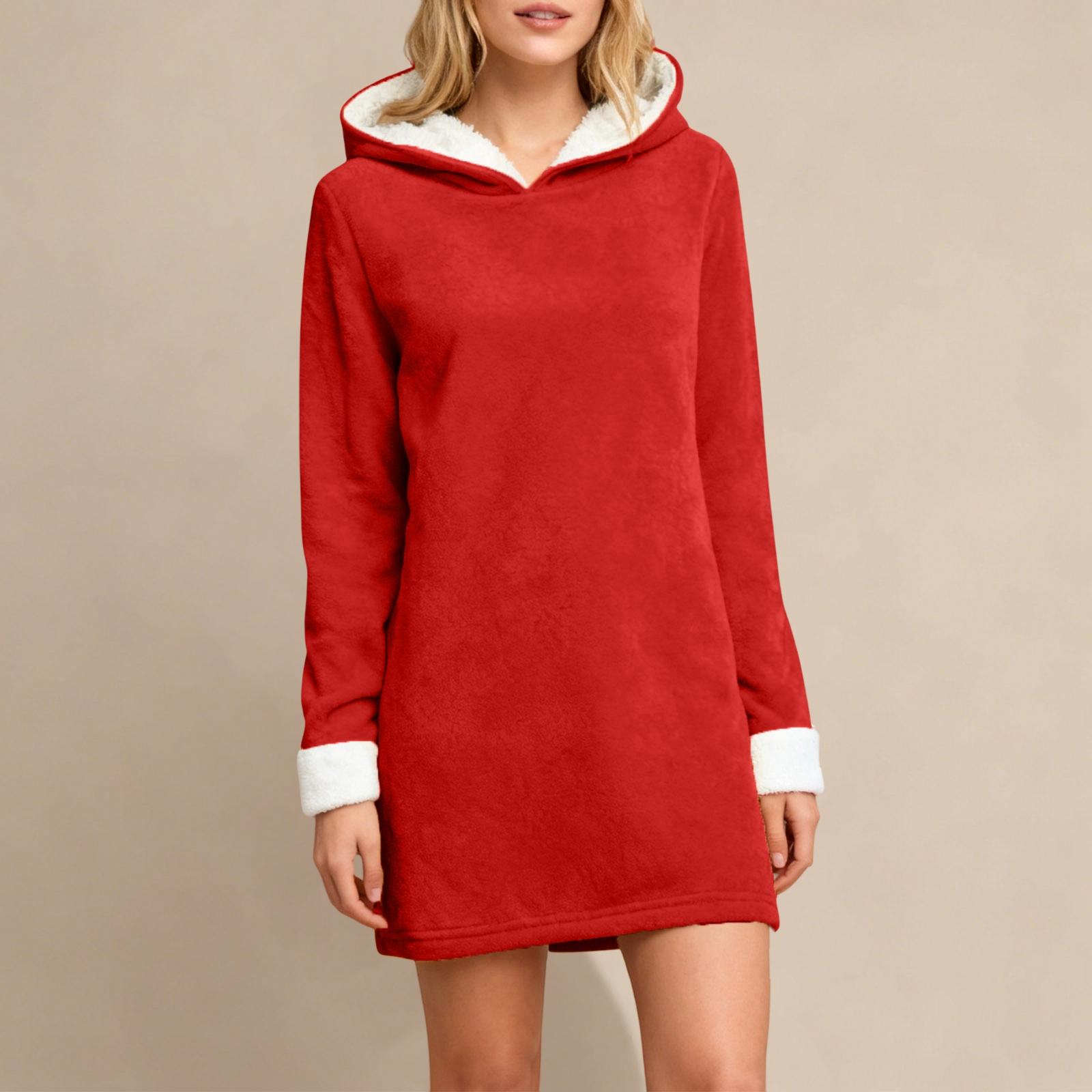 

Women s Loose Solid Color Top Thickened And Fleece Lambskin Warm Close-fitting Base Layer S червоний