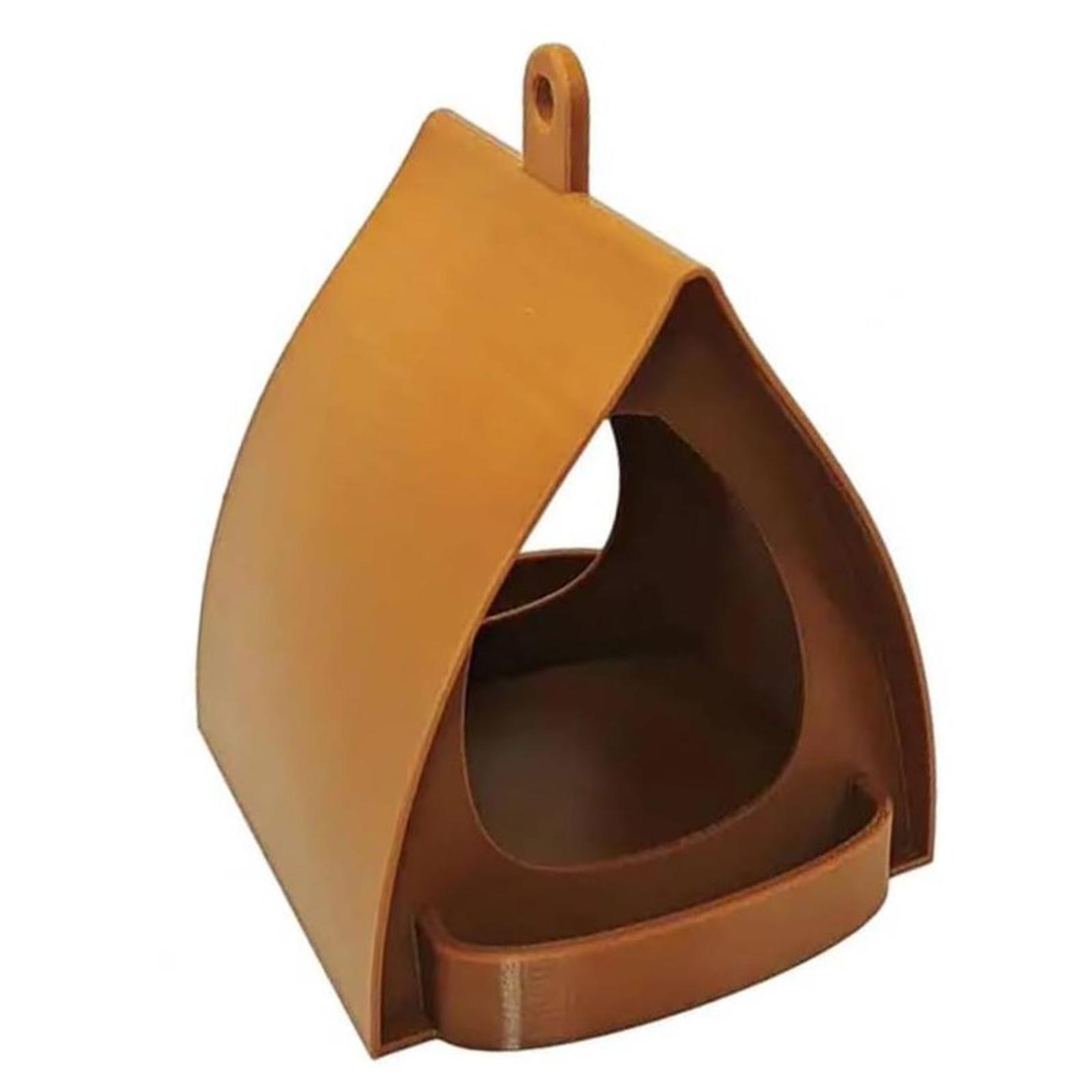 

Bird Feeders Hanging Station with Rainproof Roof Bird House Feeder Birdhouse for Outdoors Garden Yard Attracting Wildbirds коричневий
