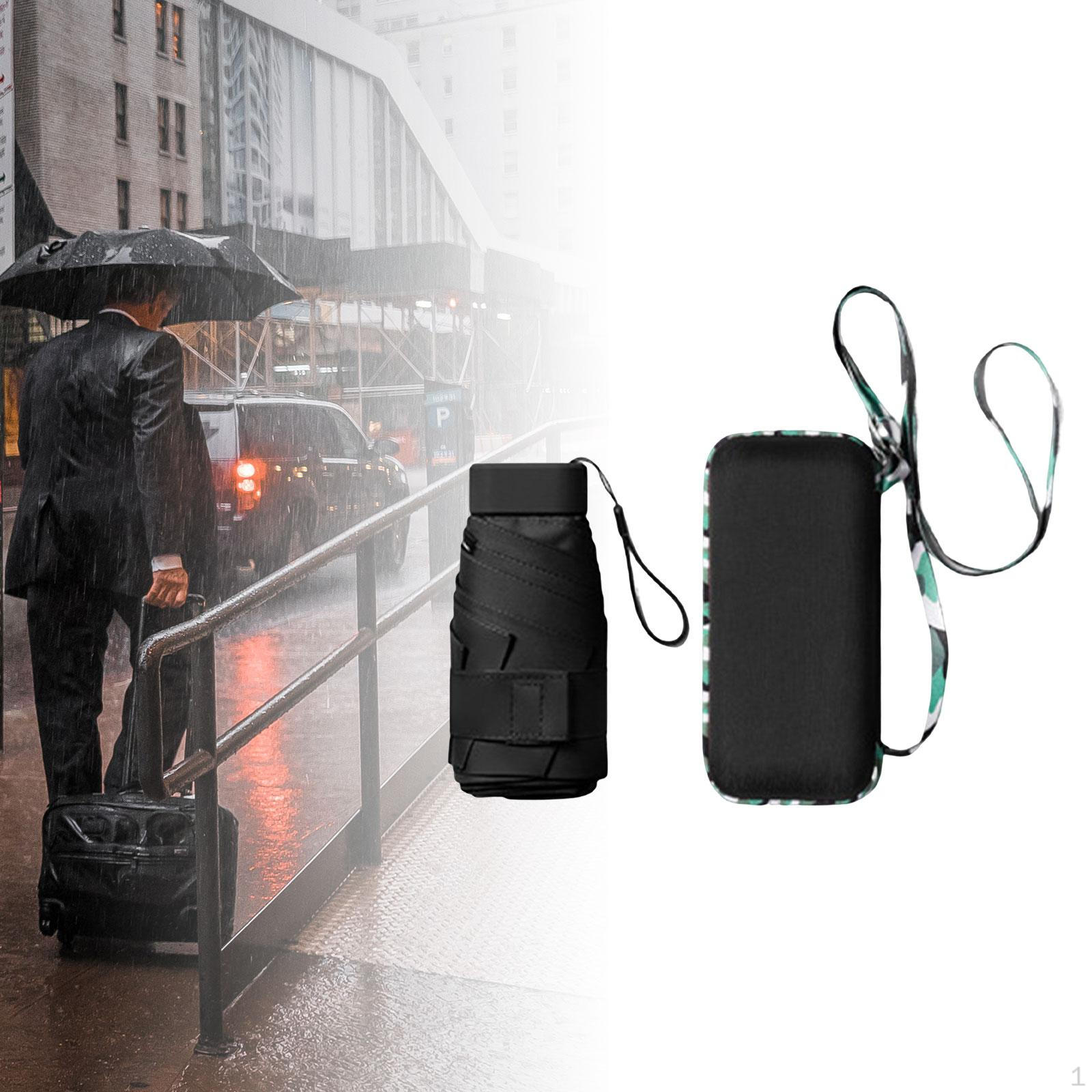 

Зонт с футляром Компактный дизайн Идеально подходит для путешествий Легкий портативный зонтик от солнца на открытом воздухе и дождя