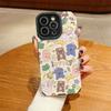 Vertical Leather Shell Lovely Cute Cartoon Animals Printed Patterned Shockproof Soft Silicone Case with Camera Lens Full Protection for IPhone Samsung