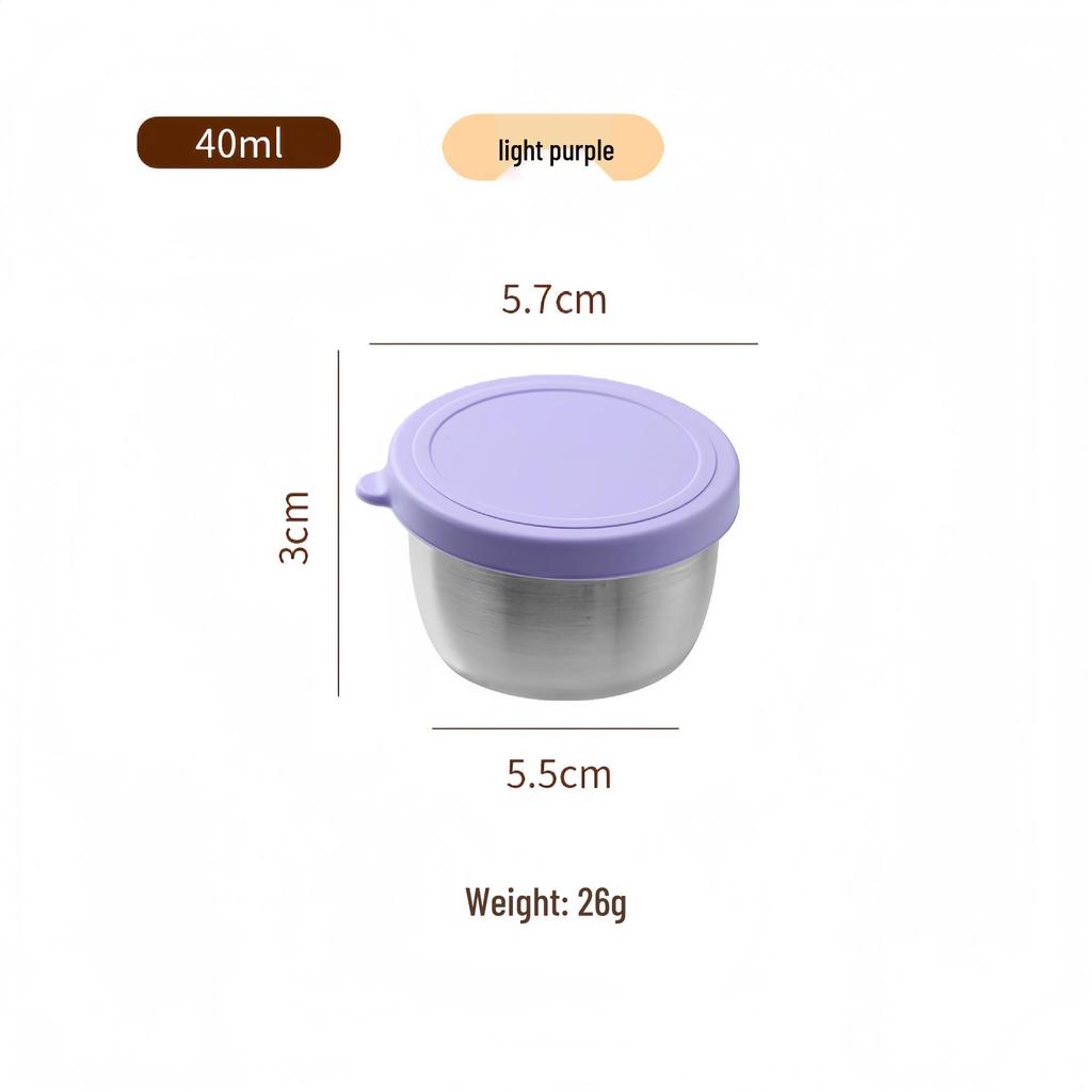 Reusable Sauce Cup with Macaron Lid - 304 Stainless Steel, 40/50/70ML, Portable Dipping or Seasoning Dish.