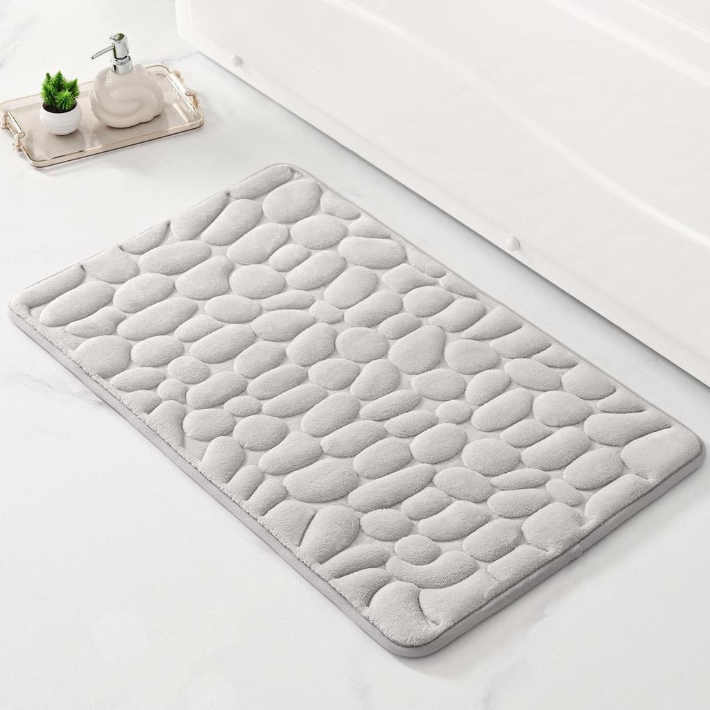 Pebble Embossed Water-Absorbent Non-Slip Door Mat – Cute, Durable Carpet for Bathroom and Entrance.