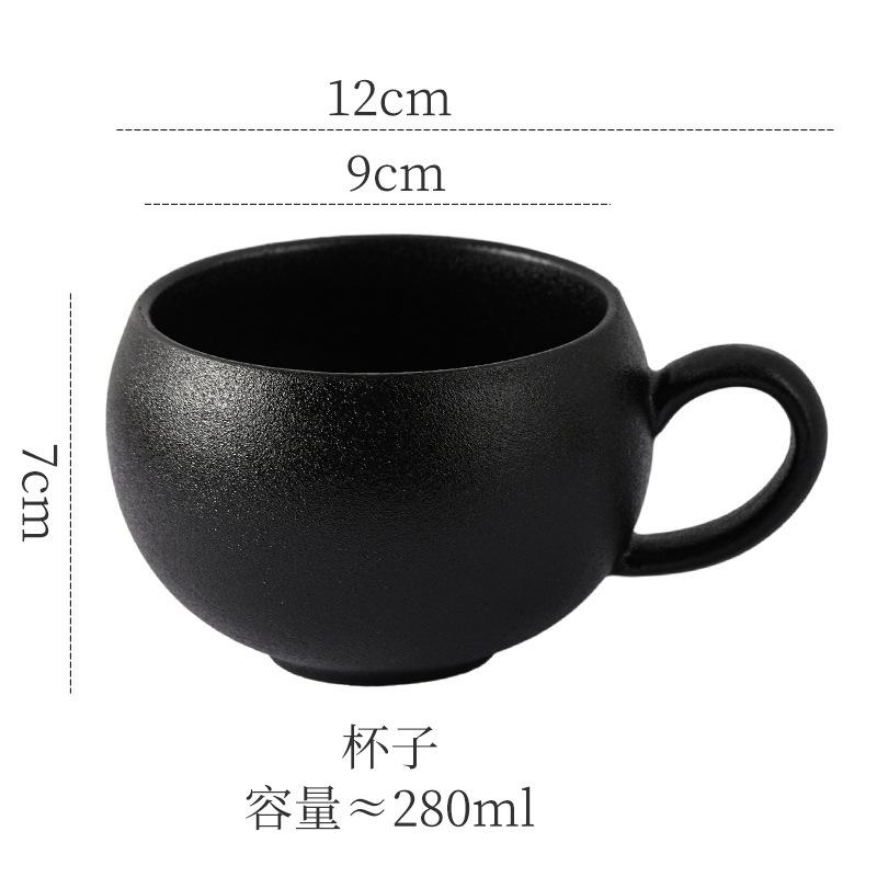 Ceramic Coffee Cup Saucer Egg-Shaped Cup Small Capacity Household Frosted Stone Latte Latte Flower Hand Cup Afternoon Tea