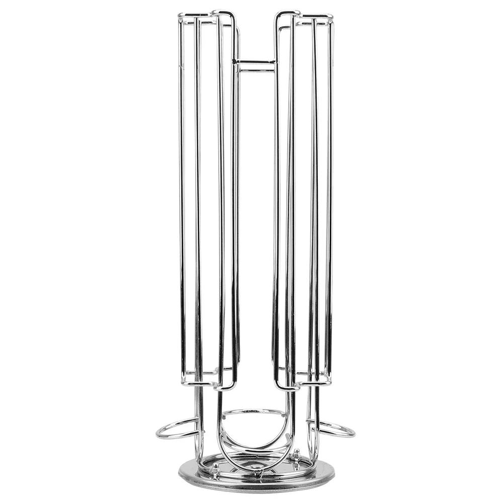 

Rotatable Coffee Pod Holder For Capsule Display Capsule Rack Stainless Steel Tower Stand Storage Shelves 24Cups 2021 серебряный