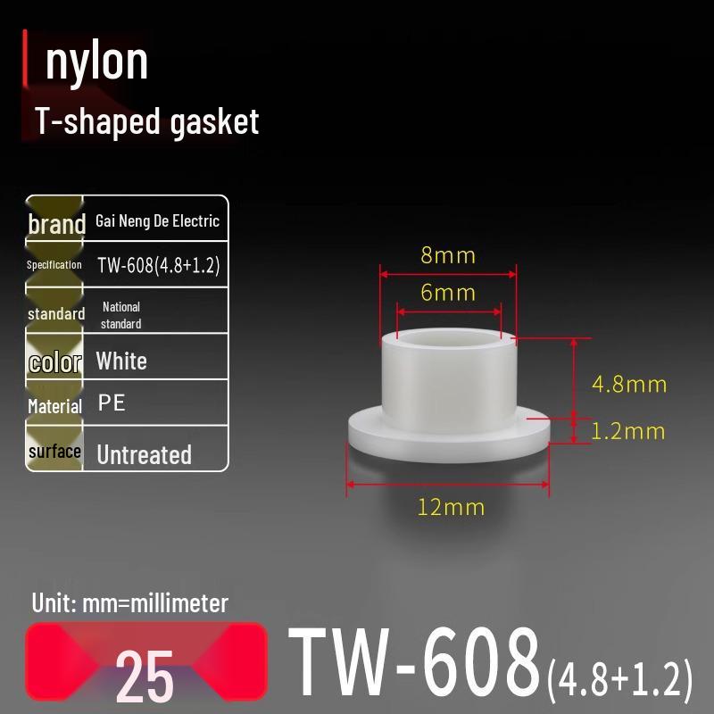 T-förmiger Nylon-Kunststoff-Dichtungsring und Schraubwellenhülse (Für dich: M2-M35)