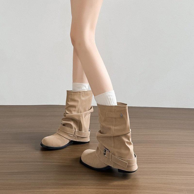 Fashion Inside Heightened Pile Boots Women's 2025 Autumn New Booties