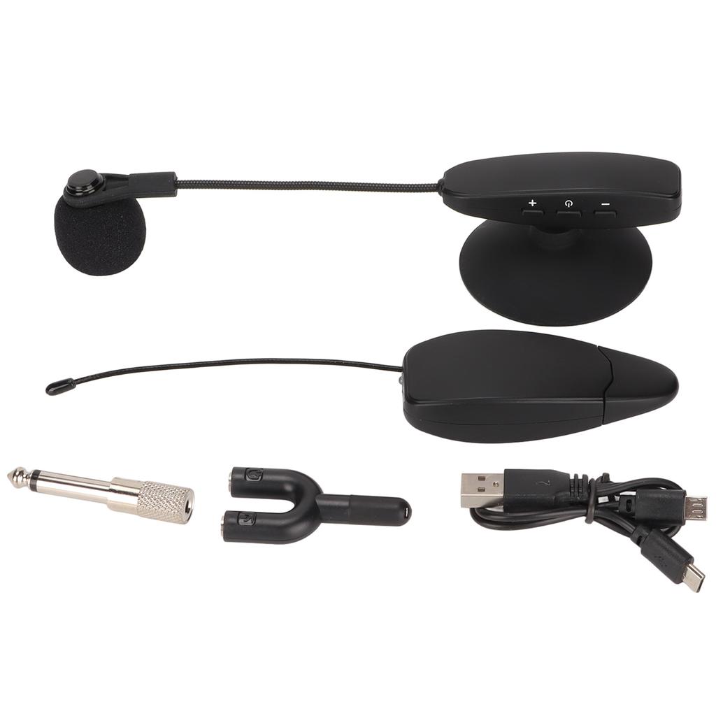 Wireless Instrument Microphone Omnidirectional UHF Clip Condenser Mic for Horns Trumpets Clarinets