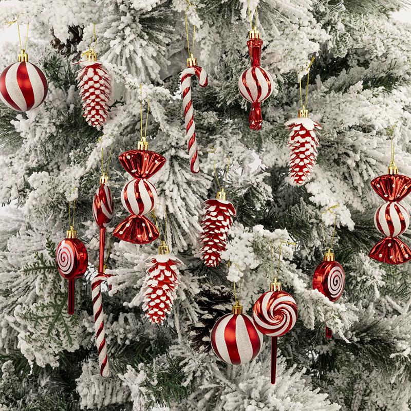 WTEMPO Christmas Decorations Creative Christmas Ball & Pinecone Shaped Design Christmas Tree Hanging Pendants Christmas Party Gifts