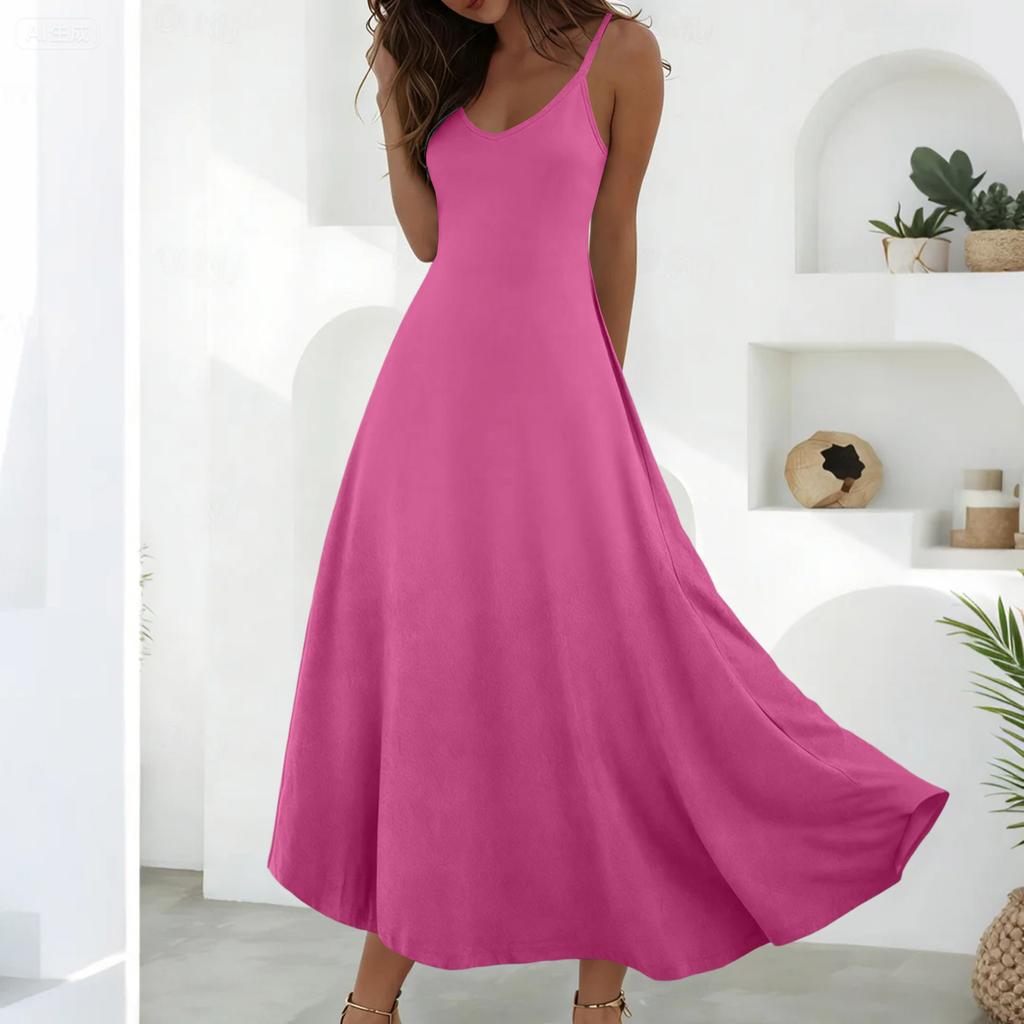 Summer Dresses For Women Dresses Long Flowy A Line Sleeveless Sundresses With Pockets