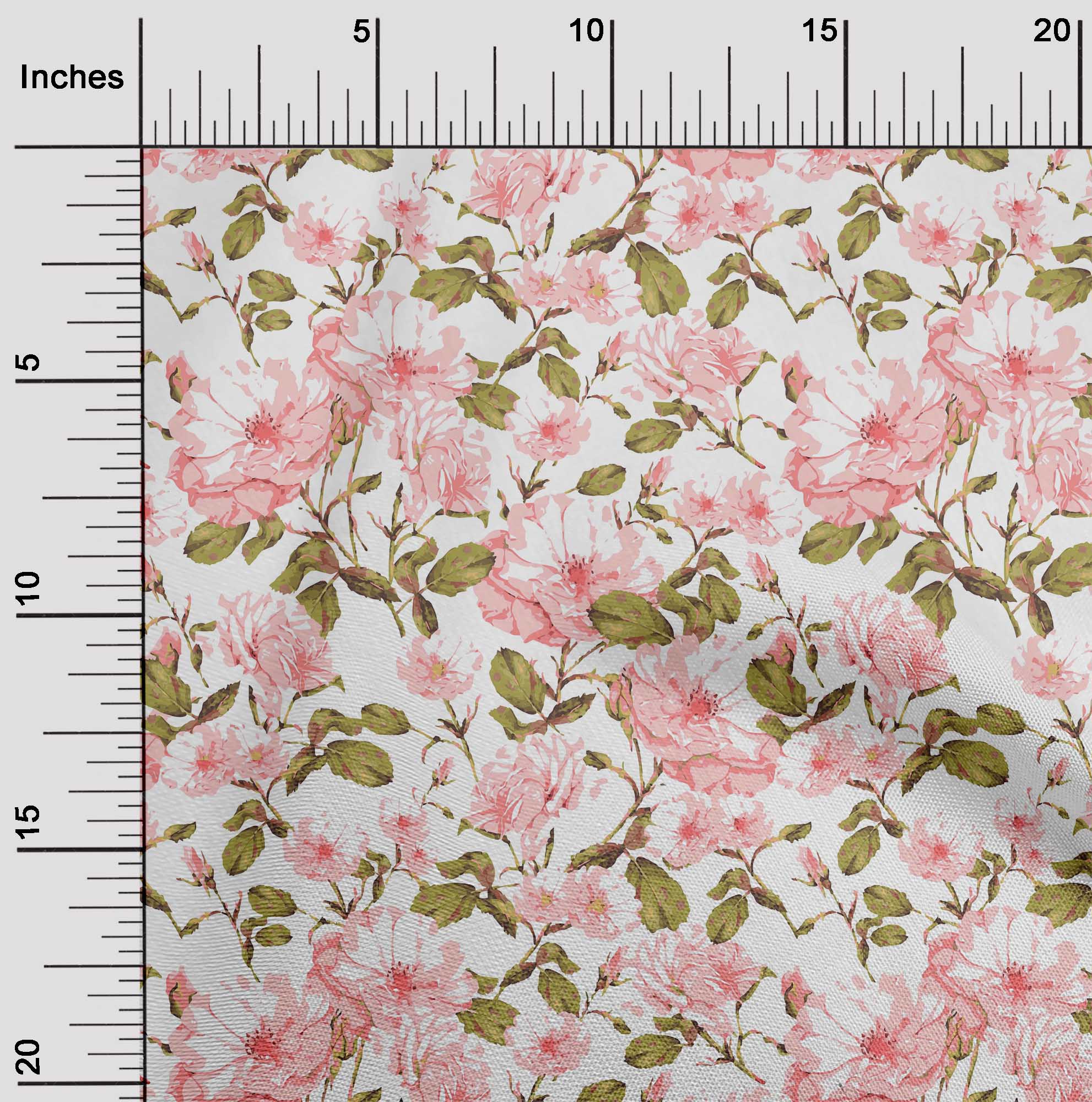 

OneOone Cotton Flex Light Fiolet Fabric Flower & Leaves Watercolor Quilting Material Print Швейна тканина у дворі 40 дюймів 42 Inch Wide - Viscose Chiffon персиковий