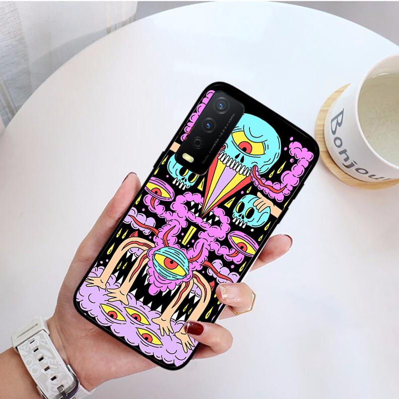 Bunte psychedelische Trippy Art Handyhülle für VIVO Y31 Y21 Y70 Y21S Y20 Y72 1907 Y12 Y11S Y53S Y33S Y55 Y76 Y51 Y15S Y01