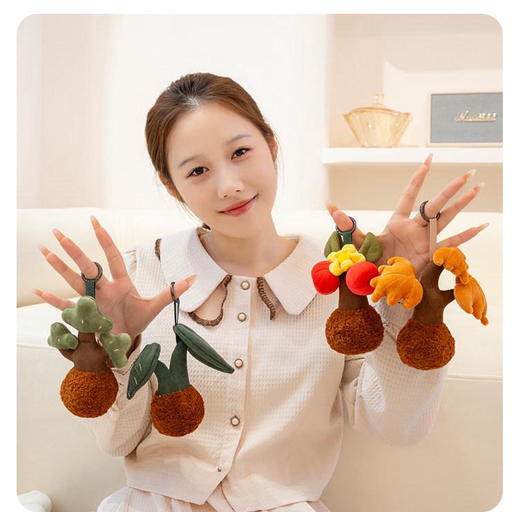 Elephant Skin Rabbit Plush Keychain: Cute Insect and Plant Series with Caterpillar and Bee Figures