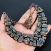 Labradorite Handmade Gemstone Necklace, Copper Electroformed Necklace Antique Jewelry, Adjustable Necklace Engagement Gift