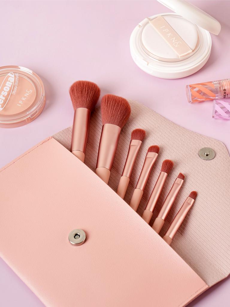 7-Piece Makeup Brush Set with Travel Pouch