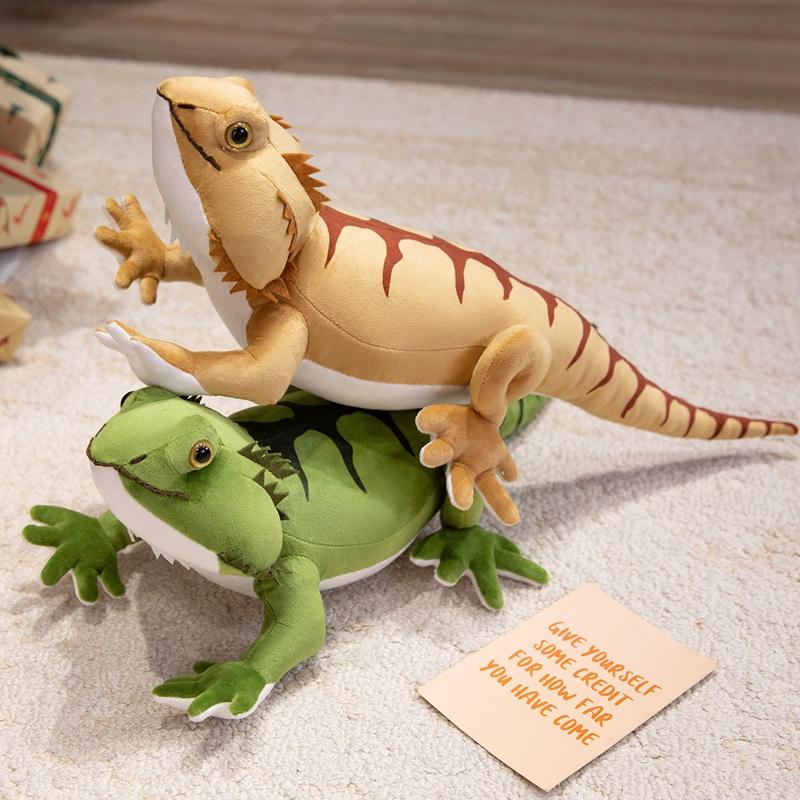 4254Cm Simulation Bartagame Wildtier Plüschtier Grün Braun Langer Schwanz Kissen Dekoration Geschenk für Männer