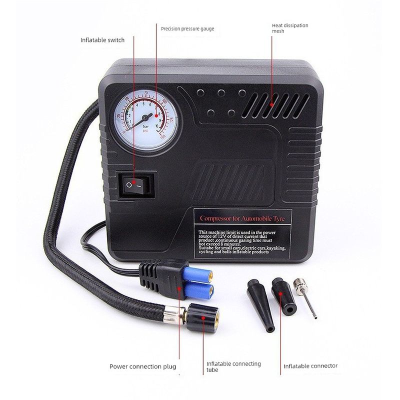 Car-Mounted Air Pump, Car Tire Pressure Inflator, Emergency Air Pump, Electric Vehicle Inflator, Direct Sales Air pump