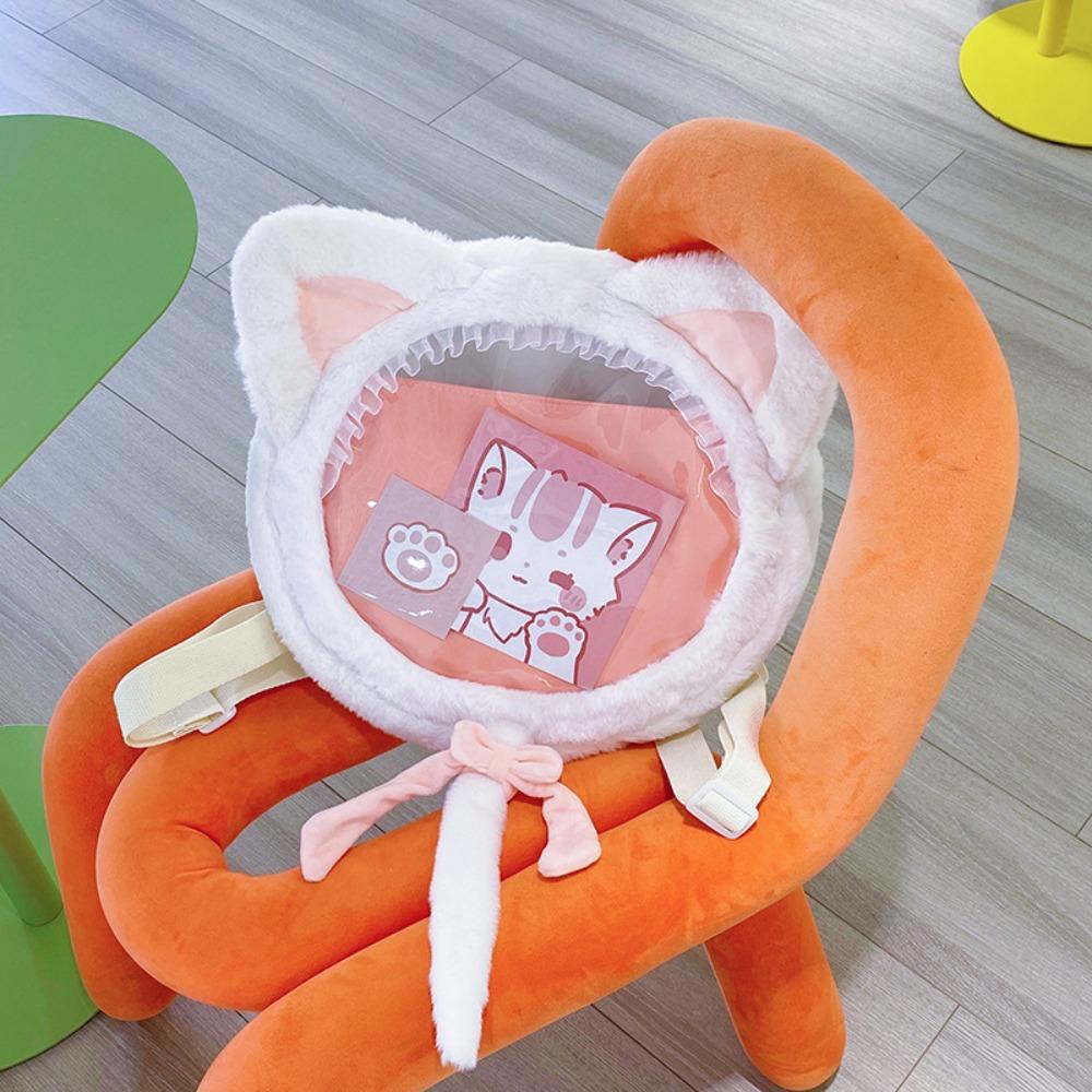 Crossbody Bag Transparent Pouch Itabag Japanese Style Plush Backpack Cute Cat Shoulder Bag  Lady