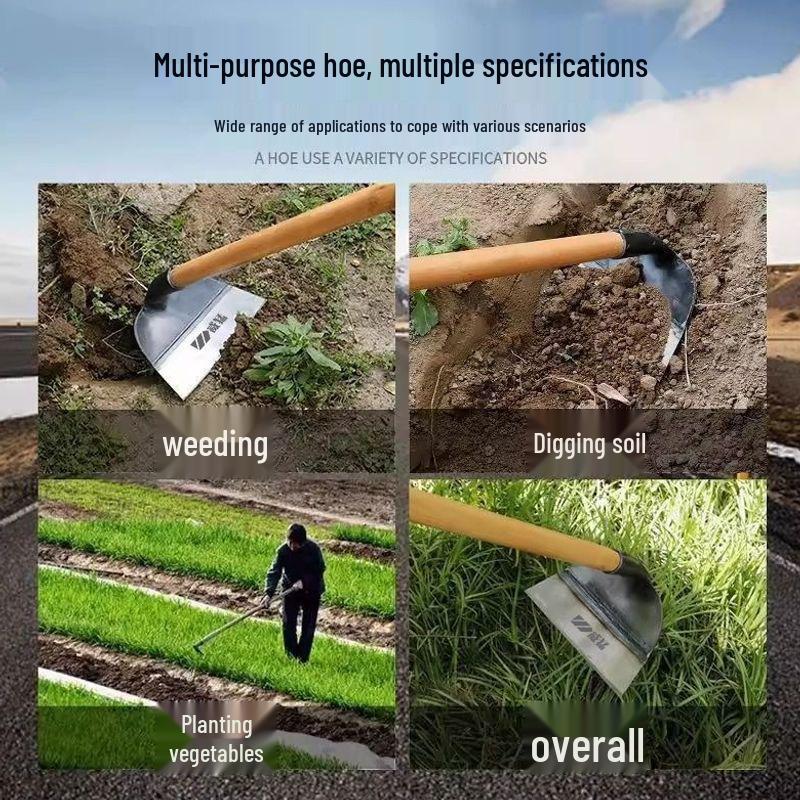 Efficient Weeding Hoe & Soil Digger - Welded, Wide, Durable Garden Tool