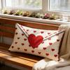 Soft Love Heart Pillow Cover Comfortable Linen Valentine's Day Love Pillowcase Rectangular Couple Love Cushion Cover Cushions