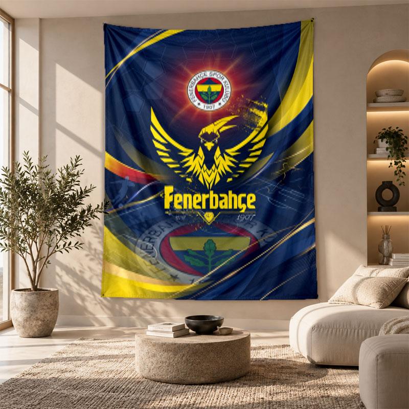 Dekoratives Wandteppich,Fenerbahçe FC Bedruckte Wandkunst, Leichte Wanddekoration Für Schlafzimmer Hintergrund