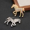1Pc Zinc Alloy Vintage Horse Brooch Gift Diamond Inlaid Exquisite Vintage Cloth Decoration