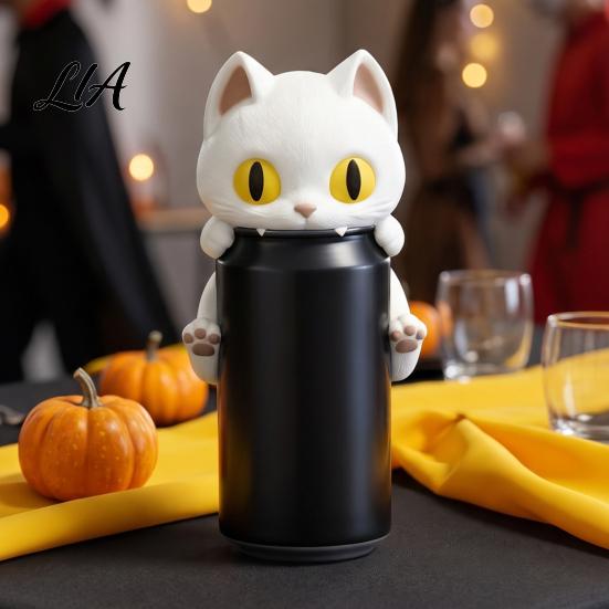 Bat Shaped Can Support 3D Printed Holder, Funny Cartoon Vampire Cat Stand Practical Beverage Holder for Standard Soda Cans, Halloween Desktop