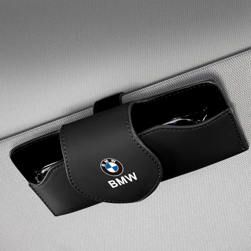 Car Glasses Case Sun Visor Leather Eyeglass Clip Auto Interior For BMW E46 E90 G30 E92 E87 E91 E70 E60 F30 F10 E39 E36 F20 G20 ulcr72
