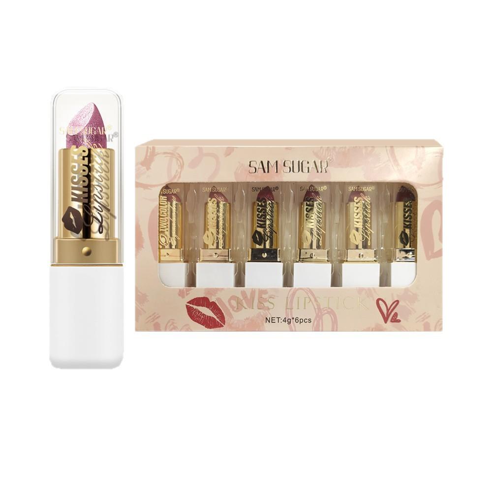 Long Wearing Pearlescent Lipstick Set Waterproof Lip Gloss High Shine Moisturizing Non Stick Cup Matte Balm