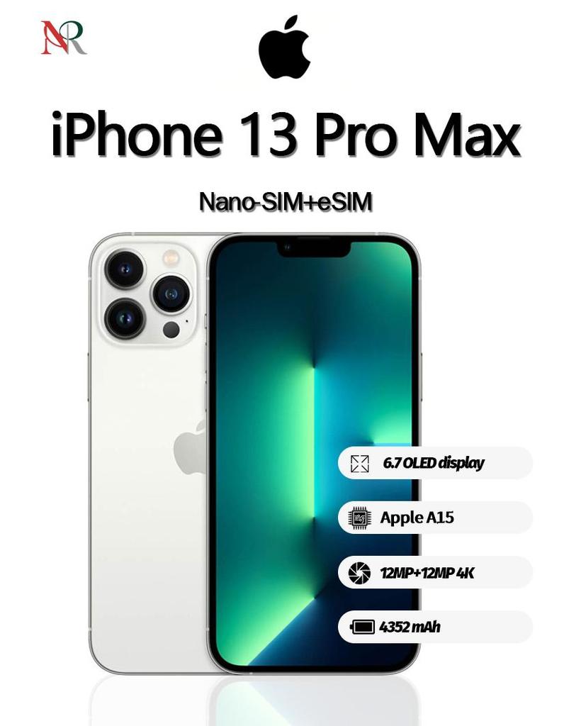 Apple IPhone 13 Pro Max wersja amerykańska smartfon język globalny, pojedyncza karta SIM + eSIM telefon odnowiony