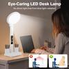 Rechargeable Table Lamp for Study, Desk Lamp Reading Light Led Table Light with Fan, Led Clock Dispaly Reading Lamp
