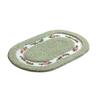Practical Fluffy Rose Pattern Door Mat Nonslip Absorbent Bath Mat Thickened Pastoral Style Oval Floor Rug Porch