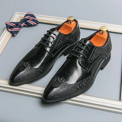 Black Oxfords for Men Lace-up Pointed Toe Business Men's Formal Shoes Brown Handmade Wedding Shoes Size 38-46