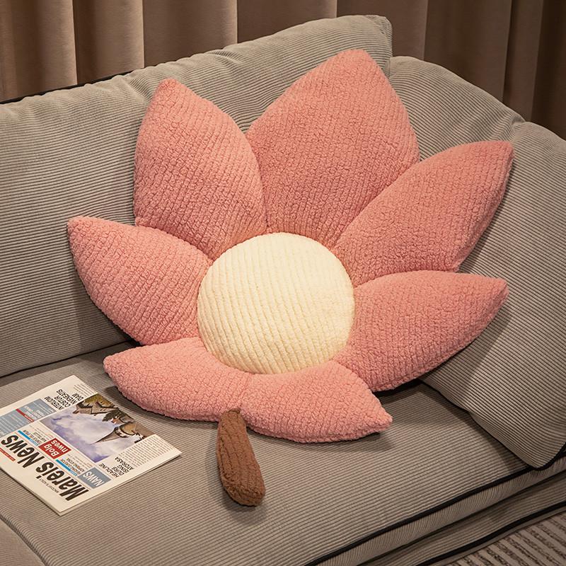 

Flower Plush Cushion Toy Knitted Design For Home Office Bedding Girl Gift Doll 75cm розовый