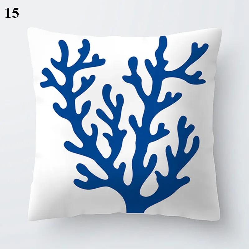 Blue Marine Animal Pillowcase Office Living Room Home Pillowcase Car Ornaments