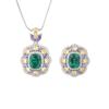 Jewelry Copper Bottom Gold-Plated Simulation Grandmother Green Suit Retro Creative Full Diamond Luxury Inlaid Main Stone 8 * 12