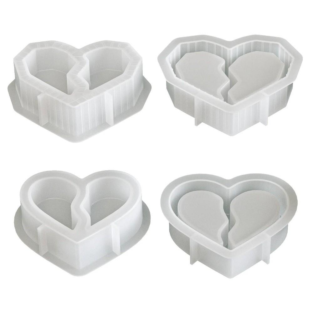 Heart-shaped Candlestick Mold Creative 3D Plaster Mold Handcraft Candle Cup Molds  for Beginners
