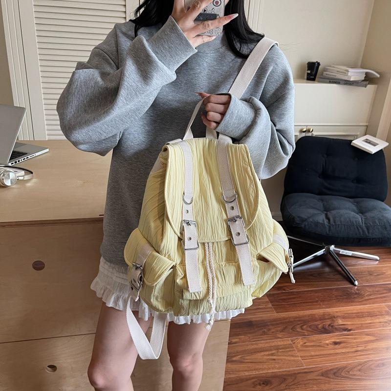 Backpack Women's Large Capacity Casual Versatile Lazy Wind Student Class School Bag Fashion Lightweight Travel Backpack