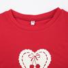 T-shirt imprimé Cherry Love pour femmes Spice Girls, pull à col rond, bas slim, hauts courts, printemps été