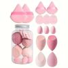 14 Stück Make-up Schwamm Set Kosmetik Blender Beauty Ei Foundation Schwamm Puderquasten Mini Finger Puffs Damen Make-up Zubehör
