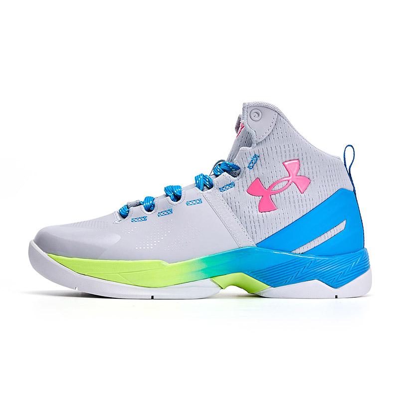 Under Armour Curry 2 Retro GS Splash Party Dětské tenisky Šedá Halo-Šedá Elektricky-Modrá 3026305-100