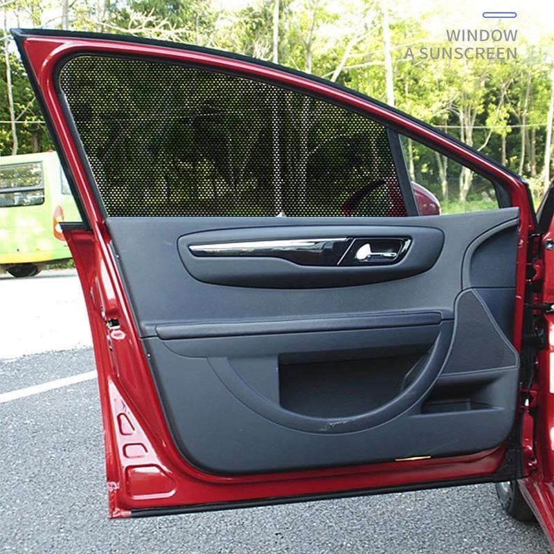 2Pcs Car Sunshade Stickers Electrostatic Sticker Window Sun-shading Stickers Sun Block Car Rear Windows Side Blocks Cover Film