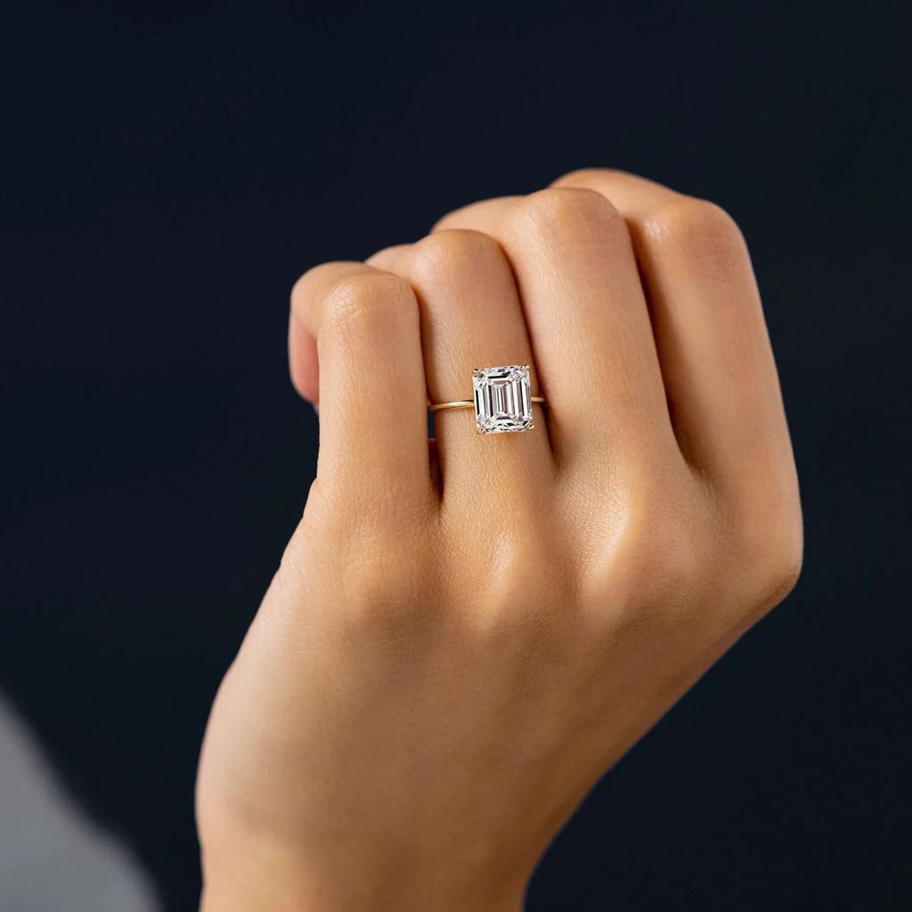 S925 Sterling Silver Ring Women's Light Luxury Fashion Square Europe and America, Engagement Wedding Gift Ring